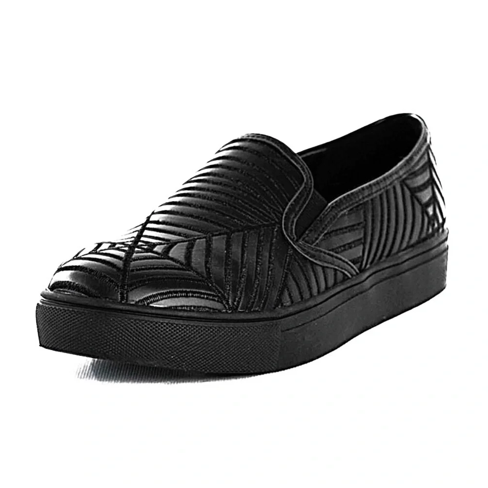 Dolls Kill Charla Tedrick Spun Sneaker Black w Spider Web Imprinted Pattern
